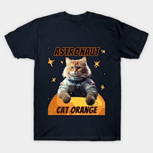 Astronaut Cat Orange T-Shirt